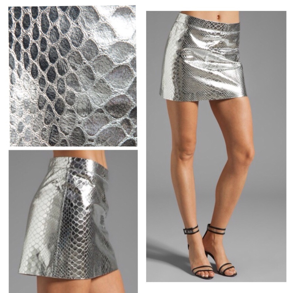 Milly Mirrored Python Mini Skirt